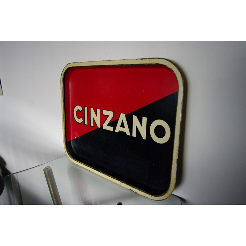 Vintage-Tablett aus Blech "Cinzano", 1960