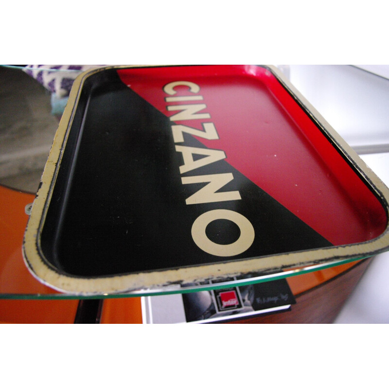 Vintage sheet metal tray "Cinzano", 1960