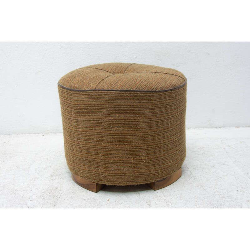 Vintage Art Déco pouffe by Jindřich Halabala Czechoslovakia 1950s