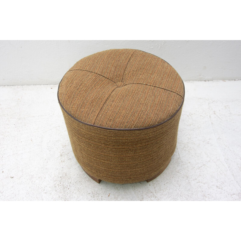 Vintage Art Déco pouffe by Jindřich Halabala Czechoslovakia 1950s