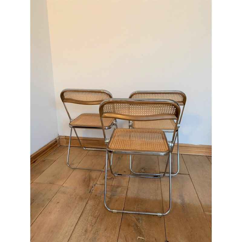 Set of 5 vintage Plia chairs by Giancarlo Piretti for Castelli 1967