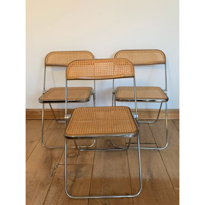 Set of 5 vintage Plia chairs by Giancarlo Piretti for Castelli 1967