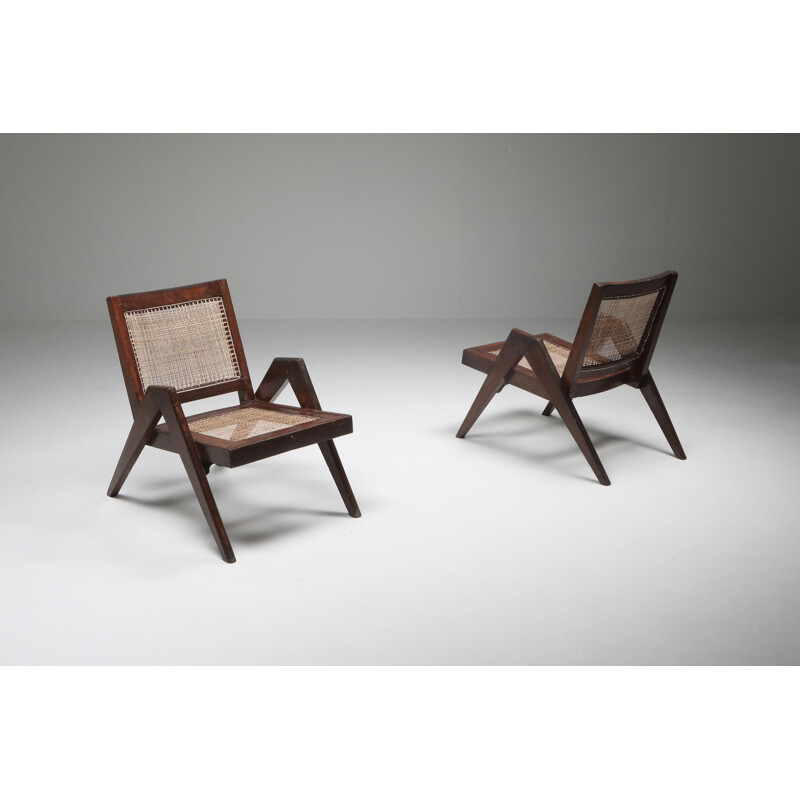 Pair of vintage Easy Chairs by Pierre Jeanneret 1955 