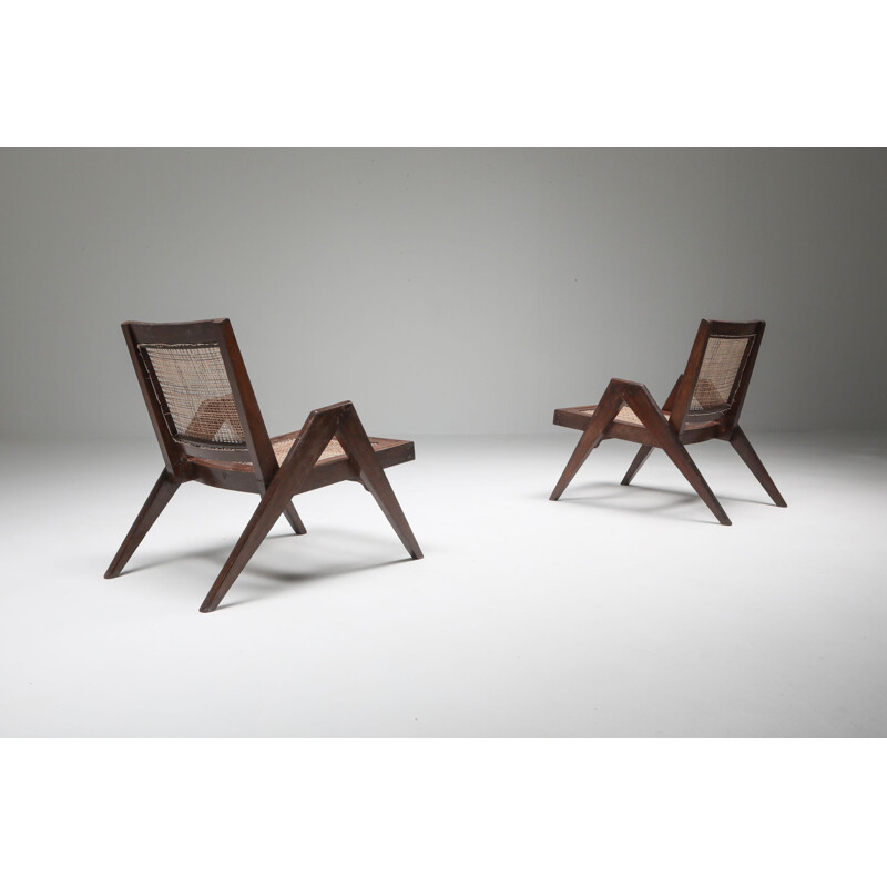 Pair of vintage Easy Chairs by Pierre Jeanneret 1955 