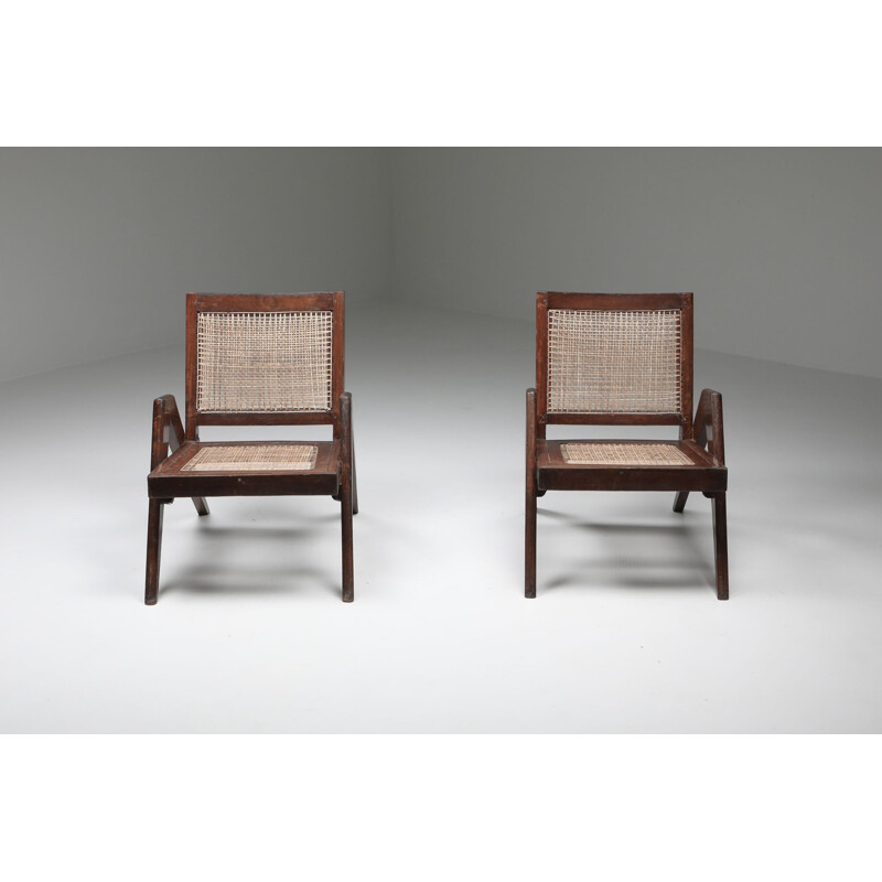 Pair of vintage Easy Chairs by Pierre Jeanneret 1955 
