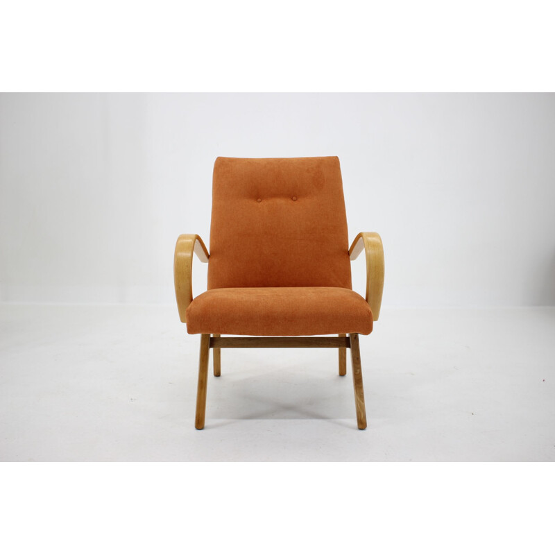 Vintage beukenhouten fauteuil van Thonet, Ton, Tsjechoslowakije 1960