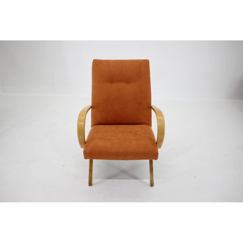 Sillón vintage de madera de haya de Thonet, Ton, Checoslovaquia 1960