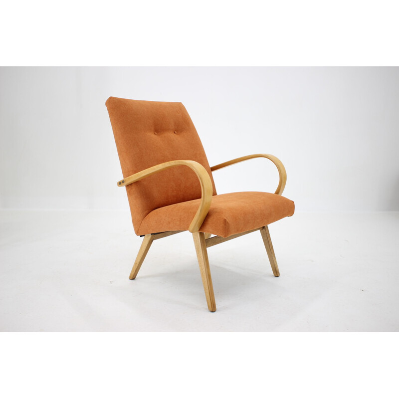 Vintage beukenhouten fauteuil van Thonet, Ton, Tsjechoslowakije 1960