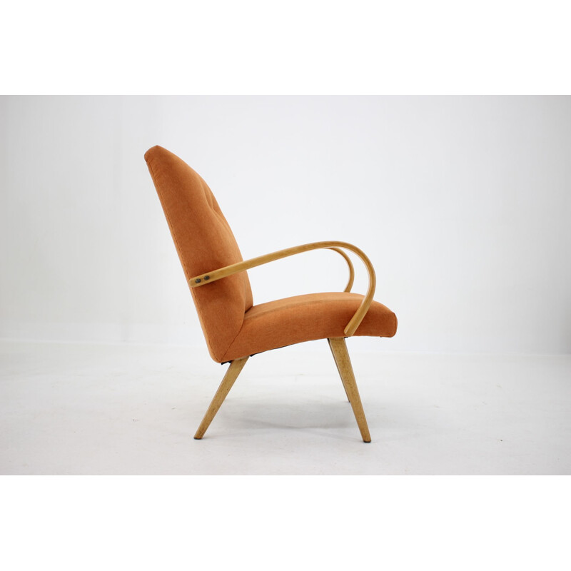 Vintage beukenhouten fauteuil van Thonet, Ton, Tsjechoslowakije 1960