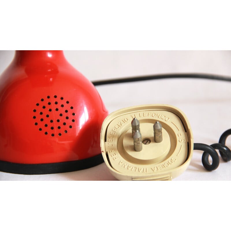 Vintage red Cobra or Ericofon phone by Ralph Lysells and Hugo Blomberg for Ericsson, Sweden 1956
