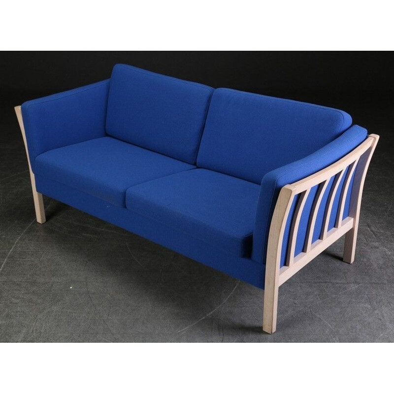 Vintage blue woolen sofa Danish