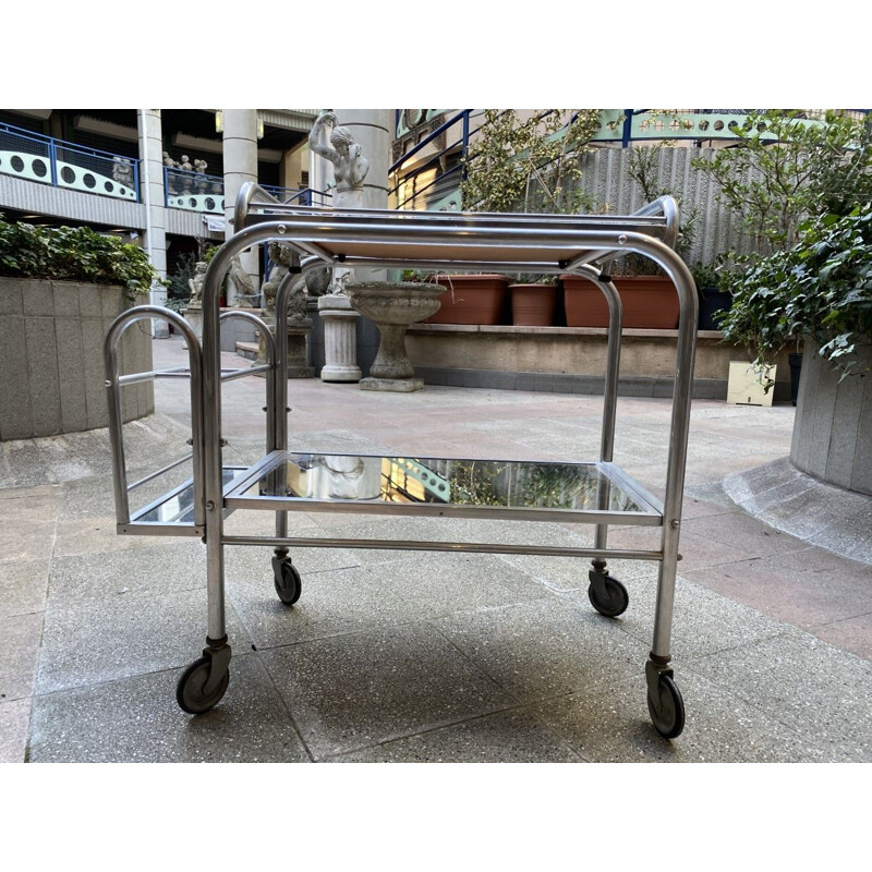 Vintage rolling trolley attributed to Jacques Adnet 1930