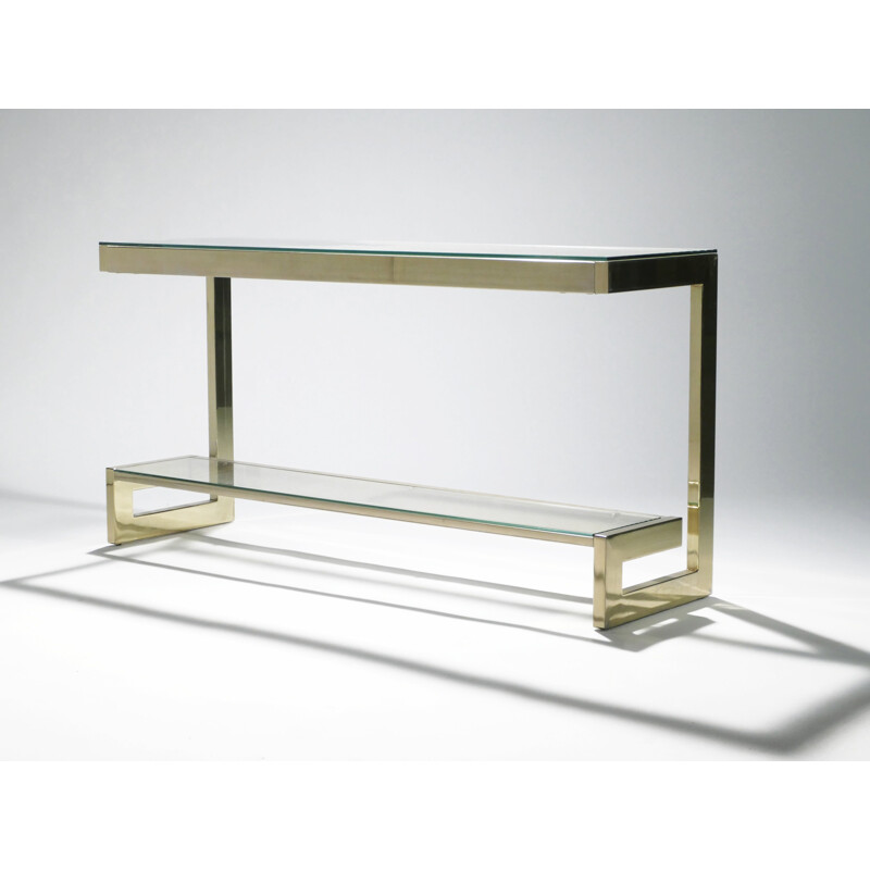 Large vintage brass console by Guy Lefevre for Maison Jansen 1970