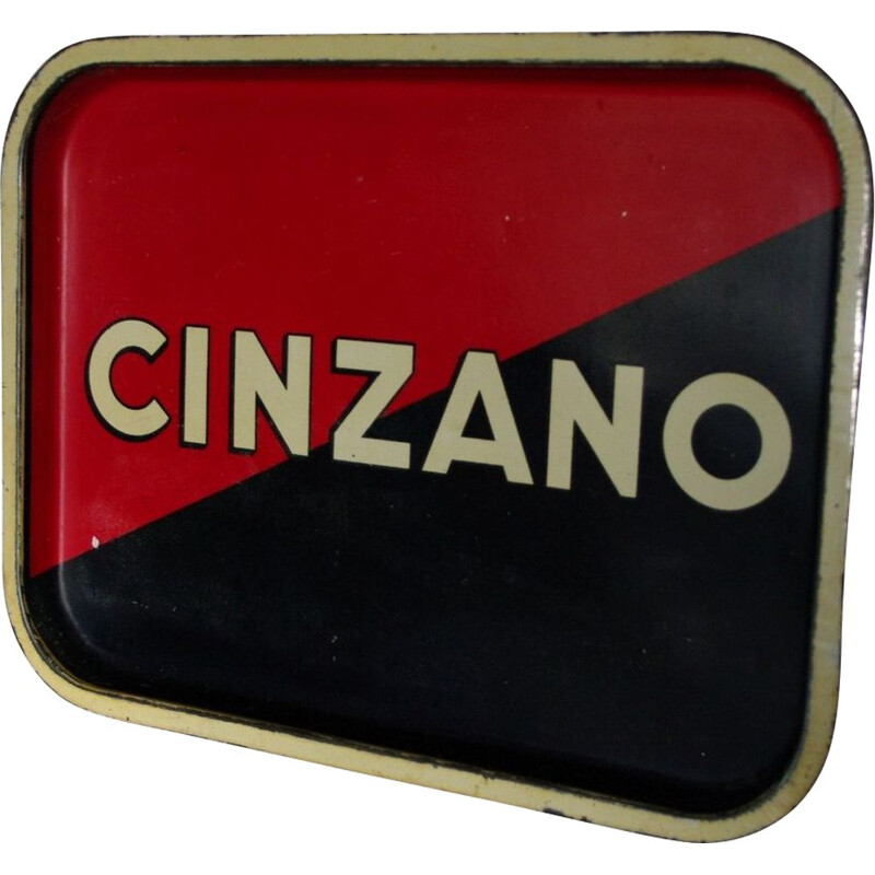 Plateau vintage en tôle "Cinzano", 1960