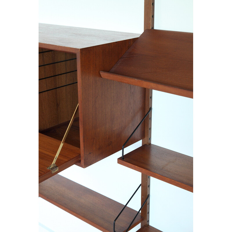 Scandinavian Royal System wall unit in teak and metal, Poul CADOVIUS - 1960