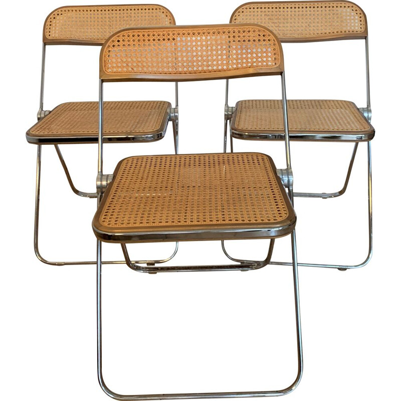 Lot de 5 chaises vintage Plia de Giancarlo Piretti pour Castelli 1967