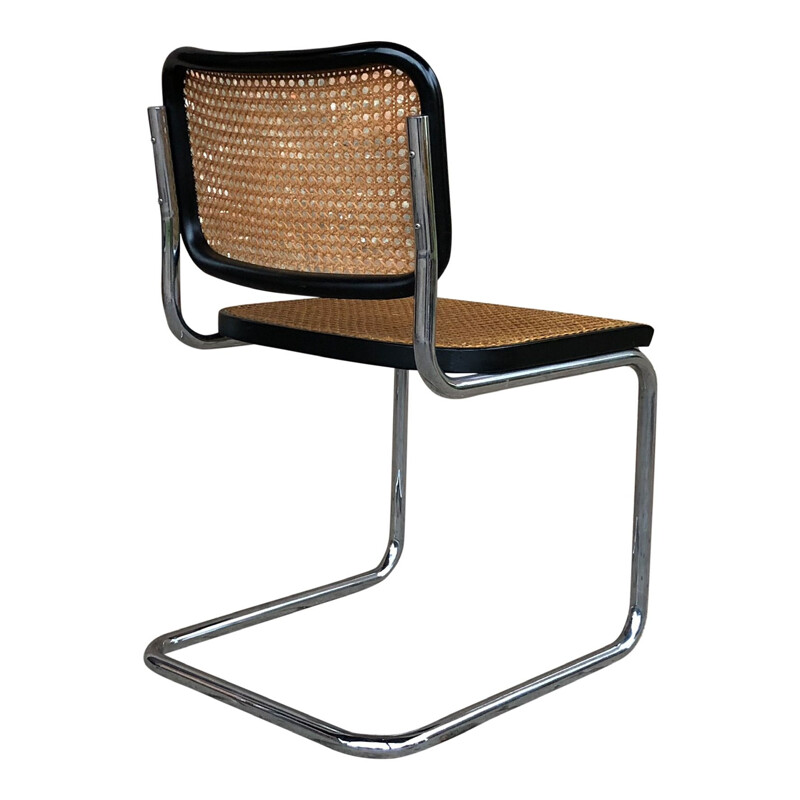 Set di 4 sedie vintage B32 Cesca in faggio e metallo cromato di Marcel Breuer by Gavina, Bauhaus, 1963