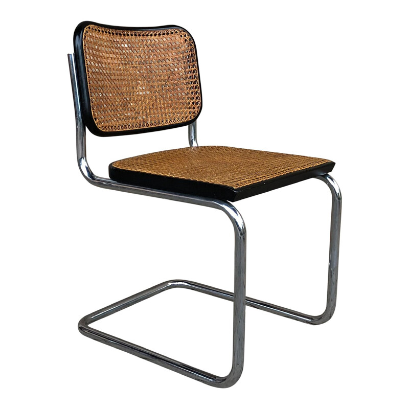 Conjunto de 4 cadeiras B32 Cesca vintage em faia e metal cromado de Marcel Breuer de Gavina, Bauhaus, 1963