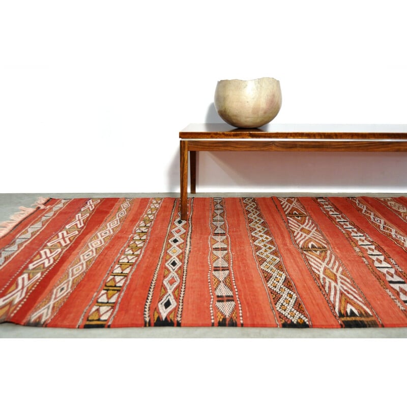 Vintage handgeknoopt tapijt, Marokko 1980