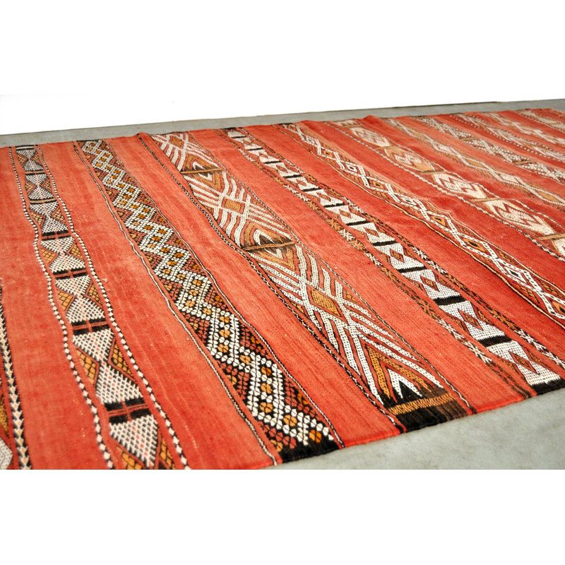Tapete vintage de tecido à mão, Marrocos 1980