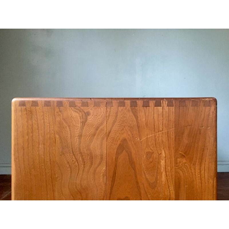 Vintage solid elm highboard by Luciano Ercolani for Ercol, Great Britain 1960