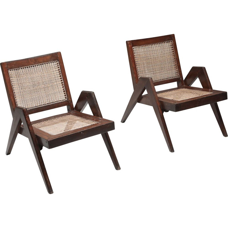 Pair of vintage Easy Chairs by Pierre Jeanneret 1955 