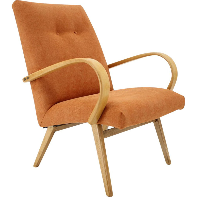 Vintage beech armchair from Thonet, Ton, Czechoslovakia 1960