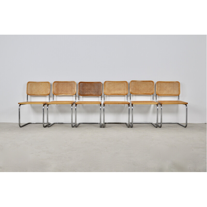 Set of 6 vintage B32 chairs by Marcel Breuer