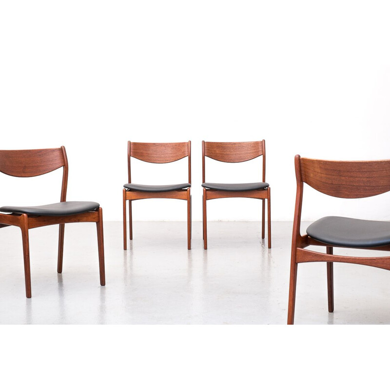 Lot de 4 chaises vintage de P.E. Jorgensen pour Farso Stolefabrik 1960