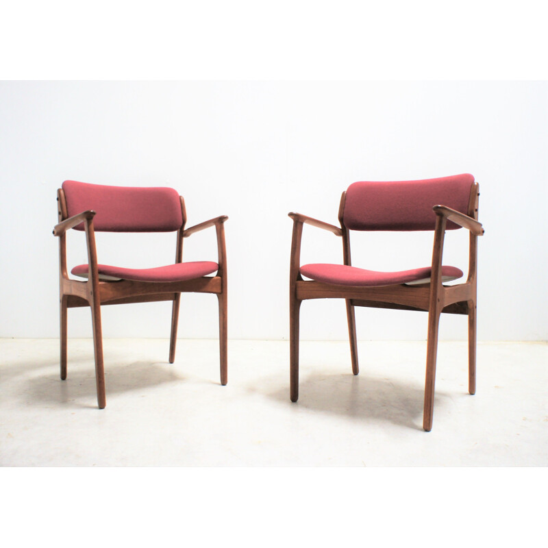 Pair of vintage armchairs by Erik Buch for O.D. Mobler scandinavian 1950s