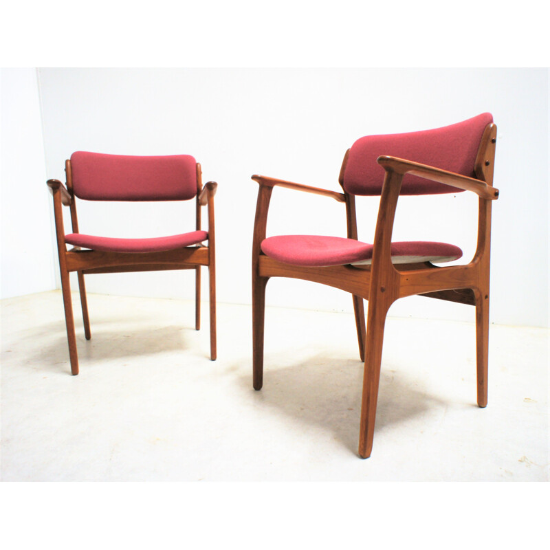 Paire de fauteuils vintage par Erik Buch pour O.D. Mobler scandinave 1950