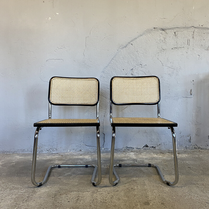 Pair of vintage B22 chairs by Marcel Breuer