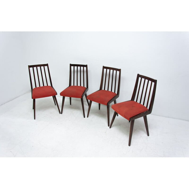 Set of 4 Mid-century dining chairs by Jiří Jiroutek for Interiér Praha 1960s