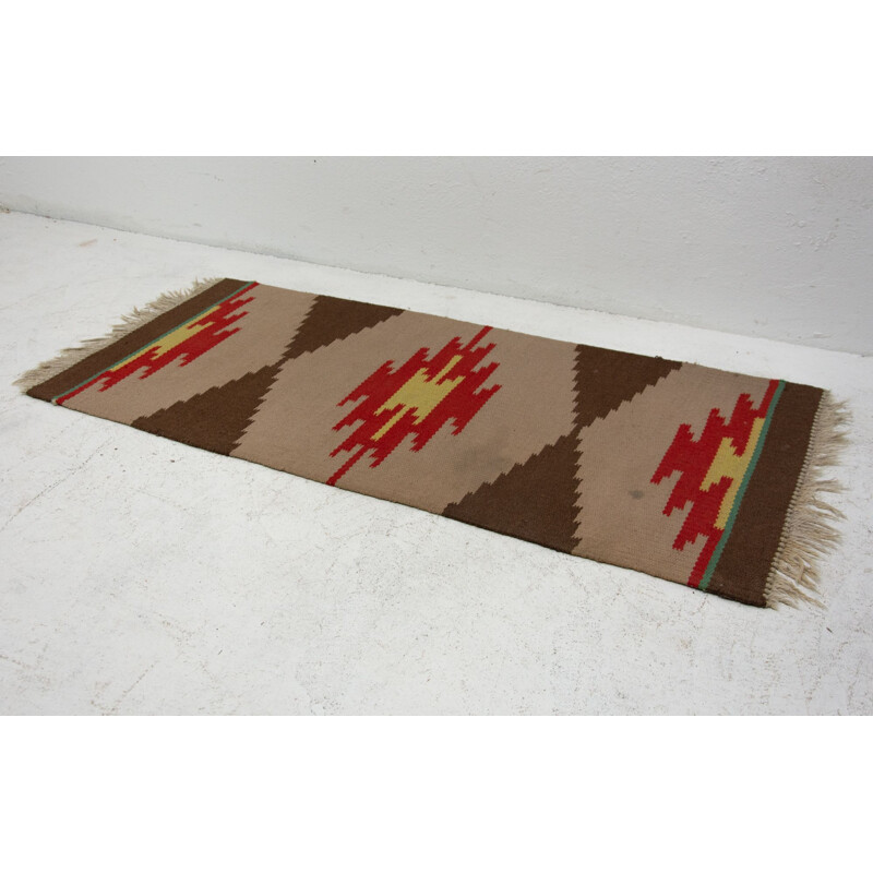 Mid century modern rug Kelim 1960s