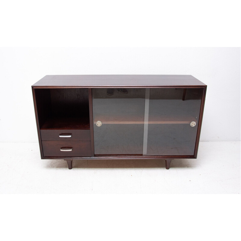 Vintage modernist glass sideboard by Josef Pehr, Czechoslovakia 1940