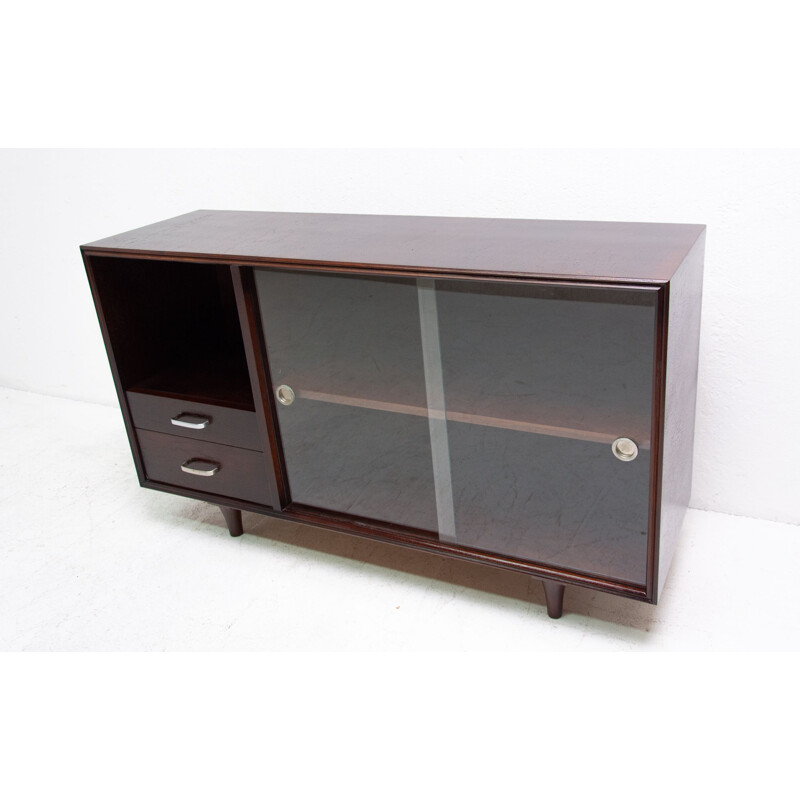 Vintage modernist glass sideboard by Josef Pehr, Czechoslovakia 1940