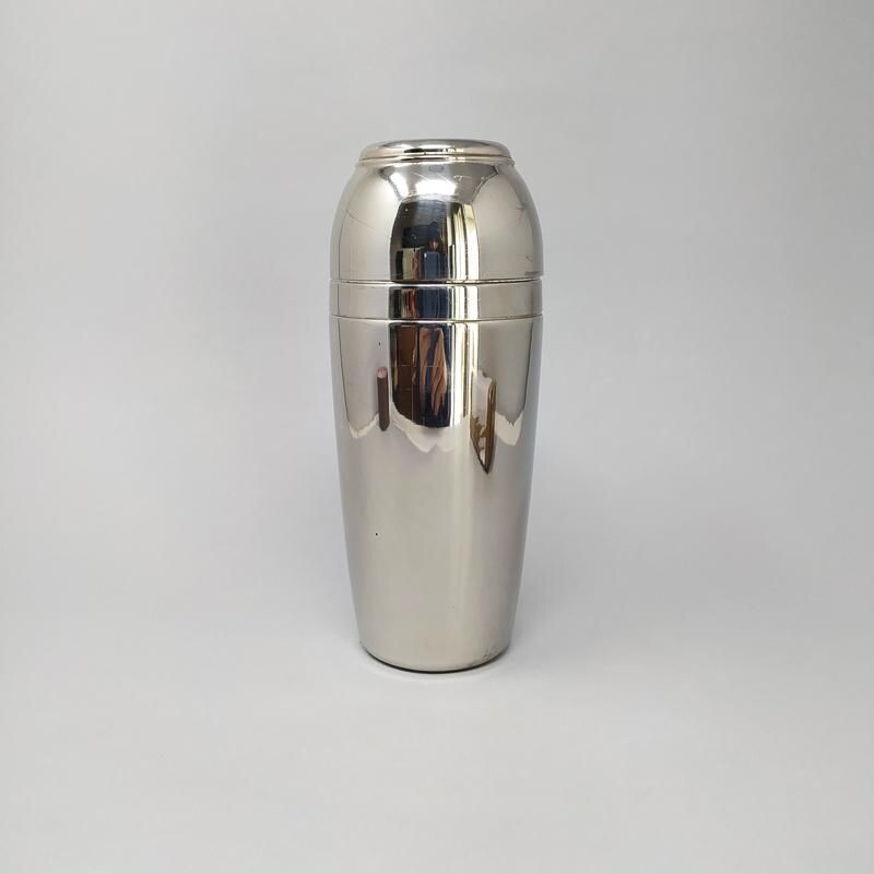 Shaker à cocktail vintage en acier inoxydable, space age de Mepra, Italie 1960