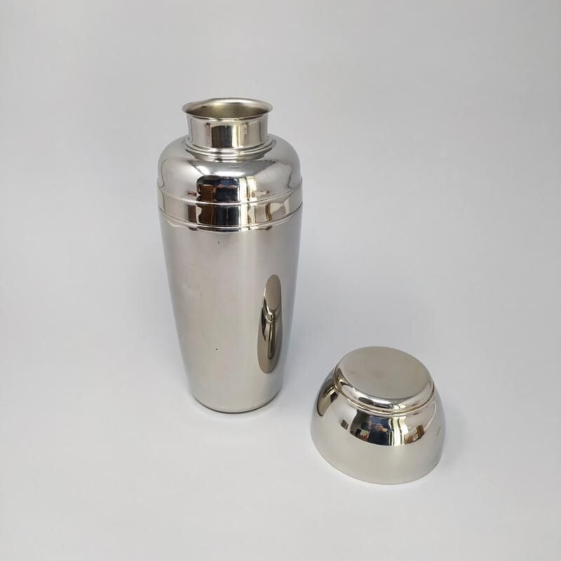Vintage stainless steel cocktail shaker, space age by Mepra, Italy 1960