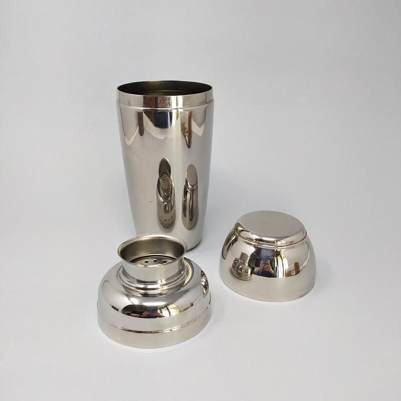 Vintage stainless steel cocktail shaker, space age by Mepra, Italy 1960