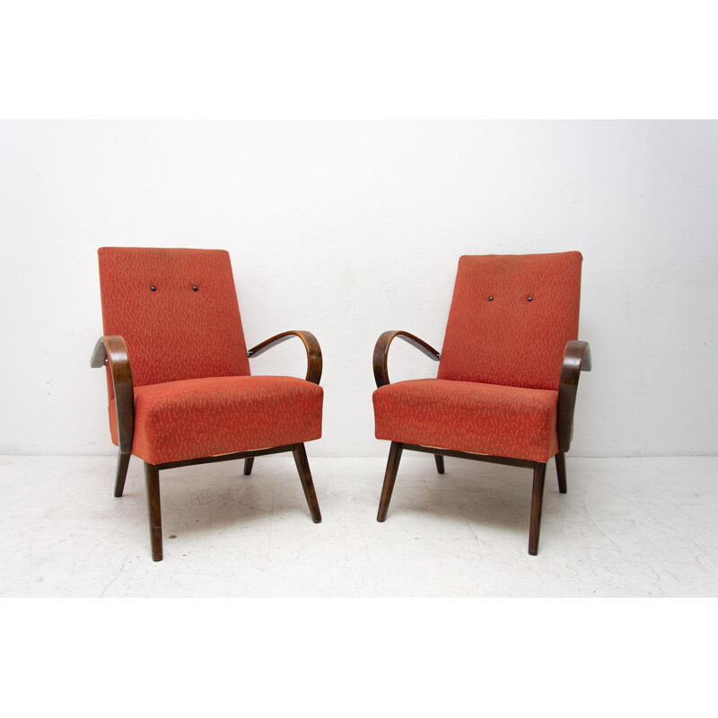 Pair of vintage bentwood armchairs by Jaroslav Šmídek, Czechoslovakia 1960