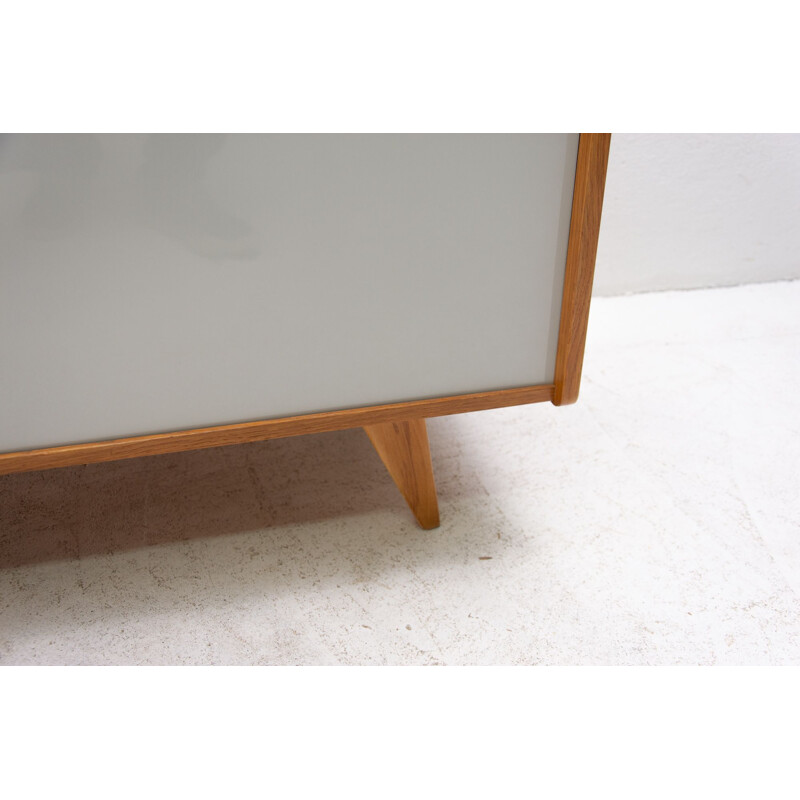 Vintage beechwood sideboard U-452 by Jiří Jiroutek, Czechoslovakia 1960