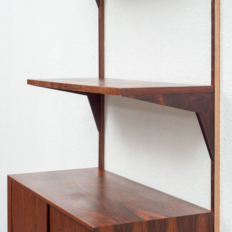 Vintage shelf system, cabinet and 2 shelves rosewood Poul Cadovius Danish 1960s