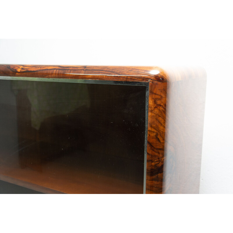 Vintage art deco wooden display case by Jindřich Halabala for ÚP Závody, 1930