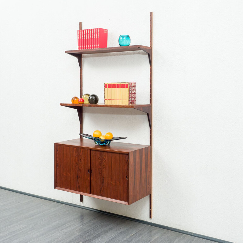 Vintage shelf system with shelves and cabinet rosewood  Poul Cadovius Danish 1960s