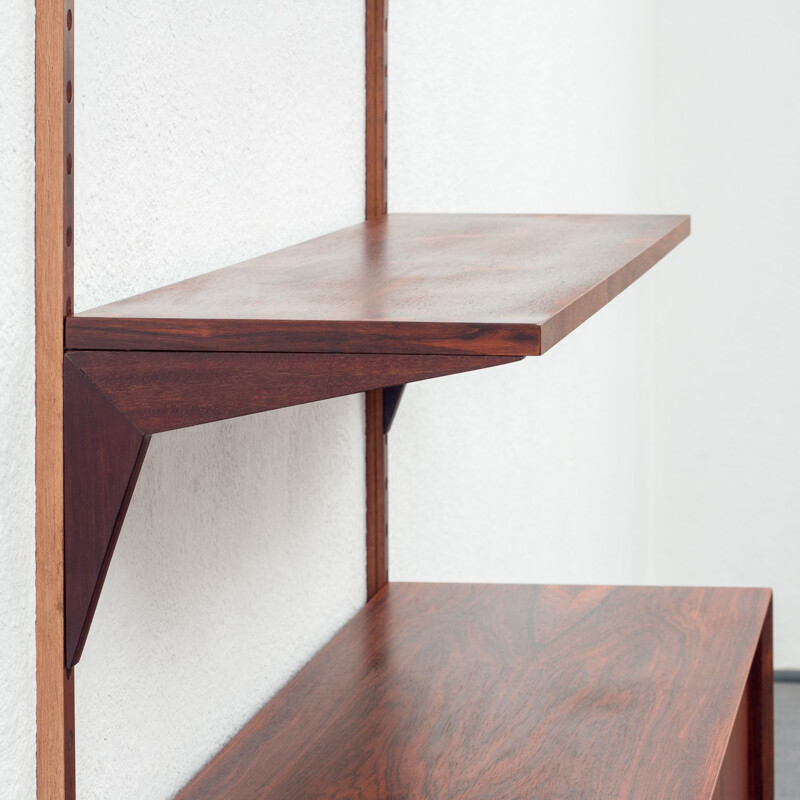 Vintage shelf system with shelves and cabinet rosewood  Poul Cadovius Danish 1960s