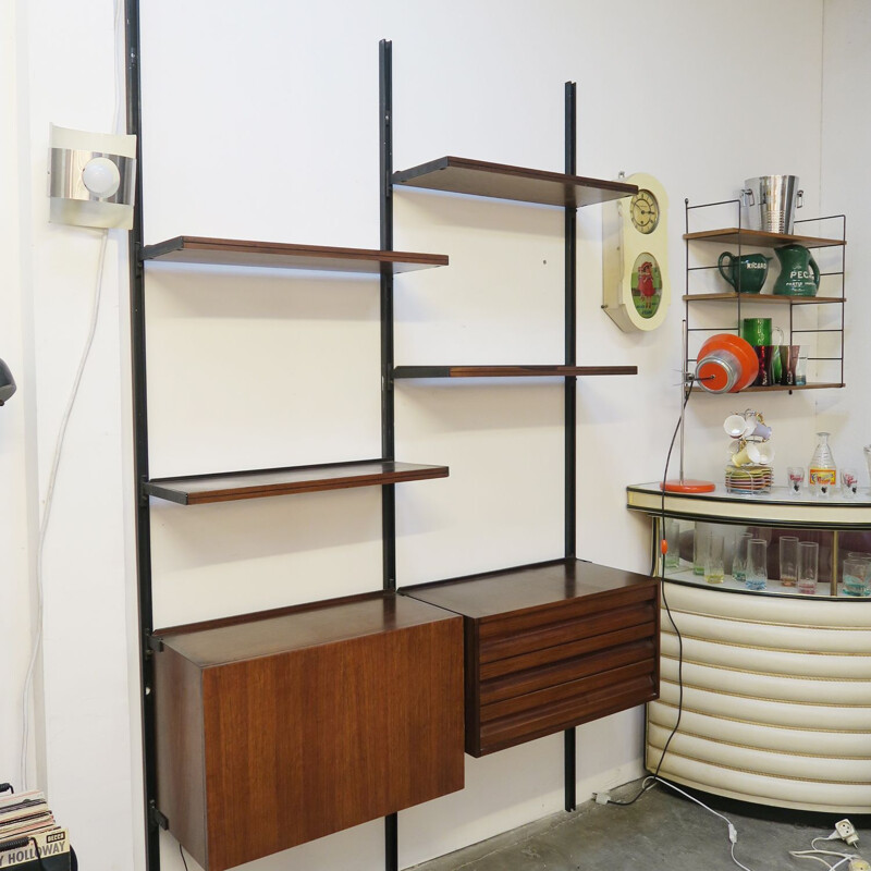 Vintage modular wall shelf E22 by Osvaldo Borsani