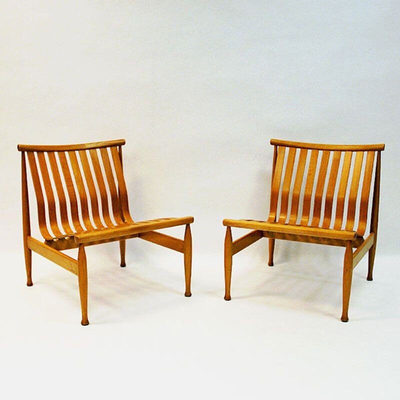 Vintage Easy chair pair Arktis by Hans Brattrud for Hove Møbler, Norway 1961