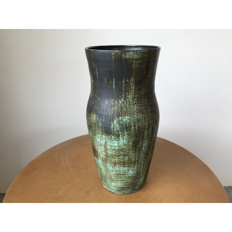 Vase vintage en céramique Accolay 1960