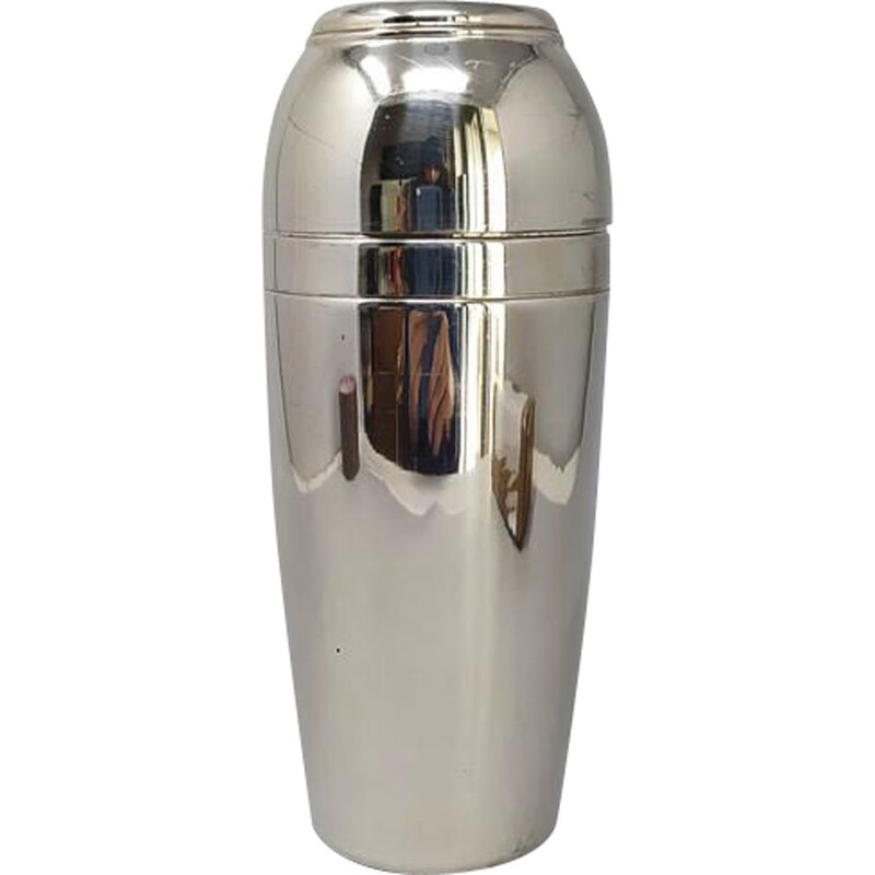 Vintage stainless steel cocktail shaker, space age by Mepra, Italy 1960