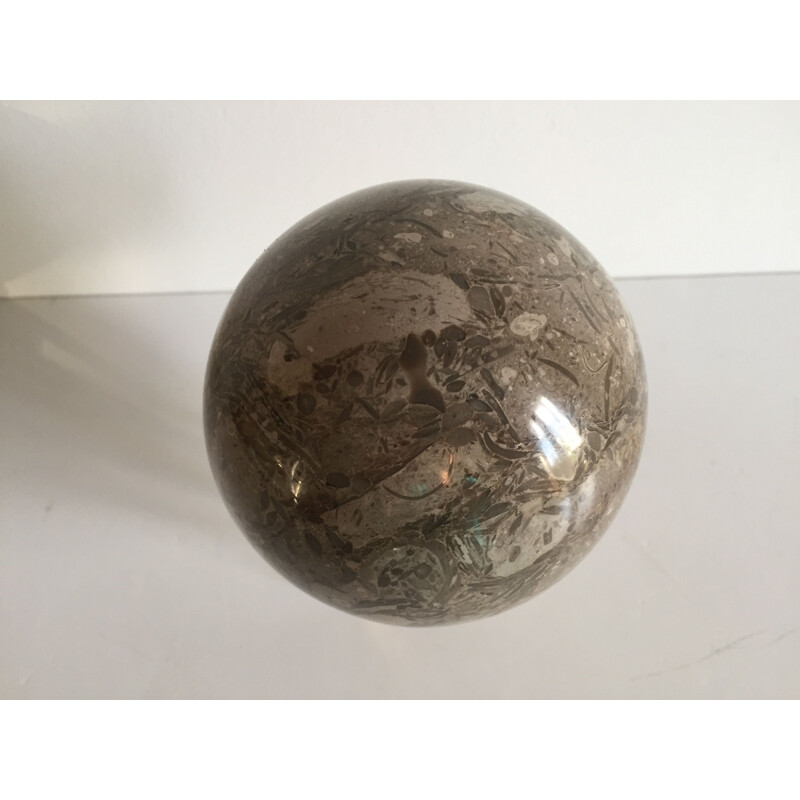 Vintage paperweight in marble and brass